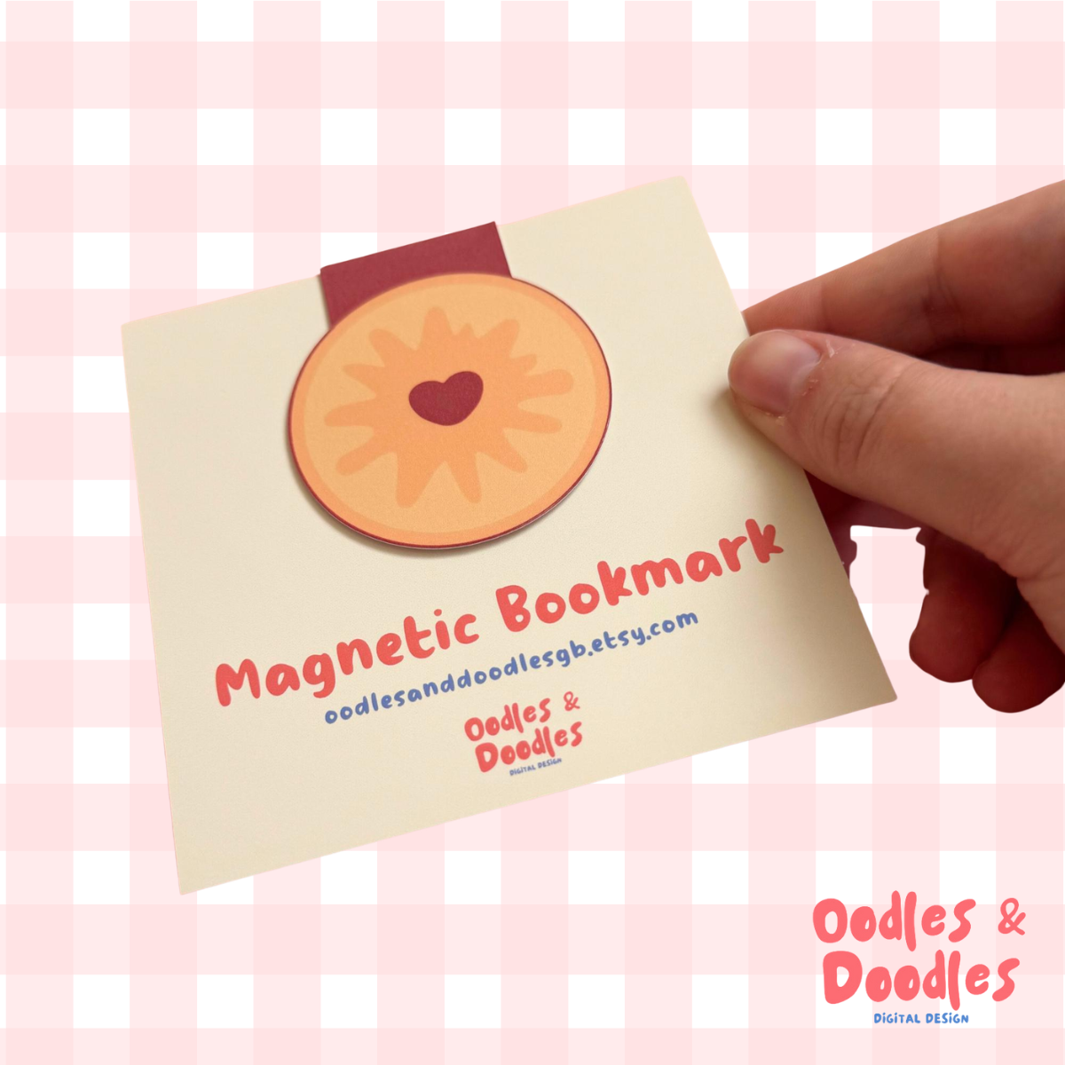 Jammie Dodger Biscuit Magnetic Bookmark: Bookworm Gift