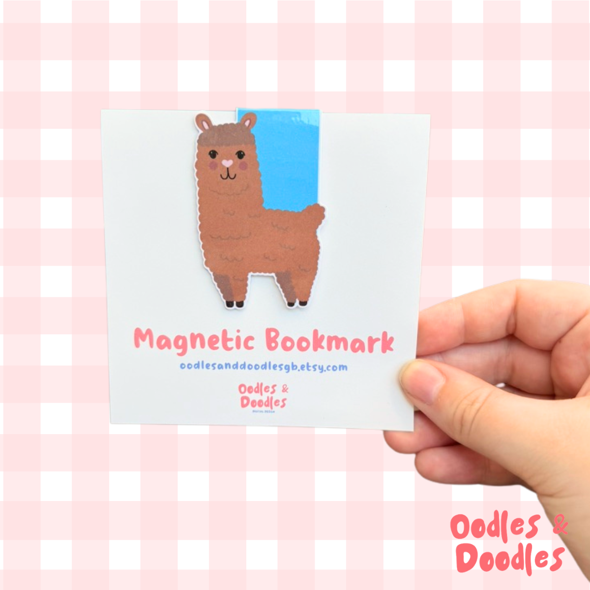 Brown Alpaca Magnetic Bookmark | Gift for Bookworms