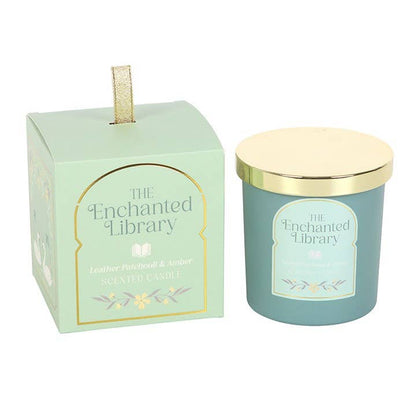 The Enchanted Library Leather, Patchouli & Amber Candle