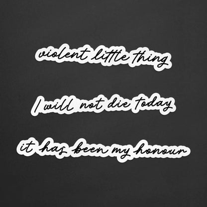 Fourth Wing Quote Sticker Set, Fantasy Sticker Set