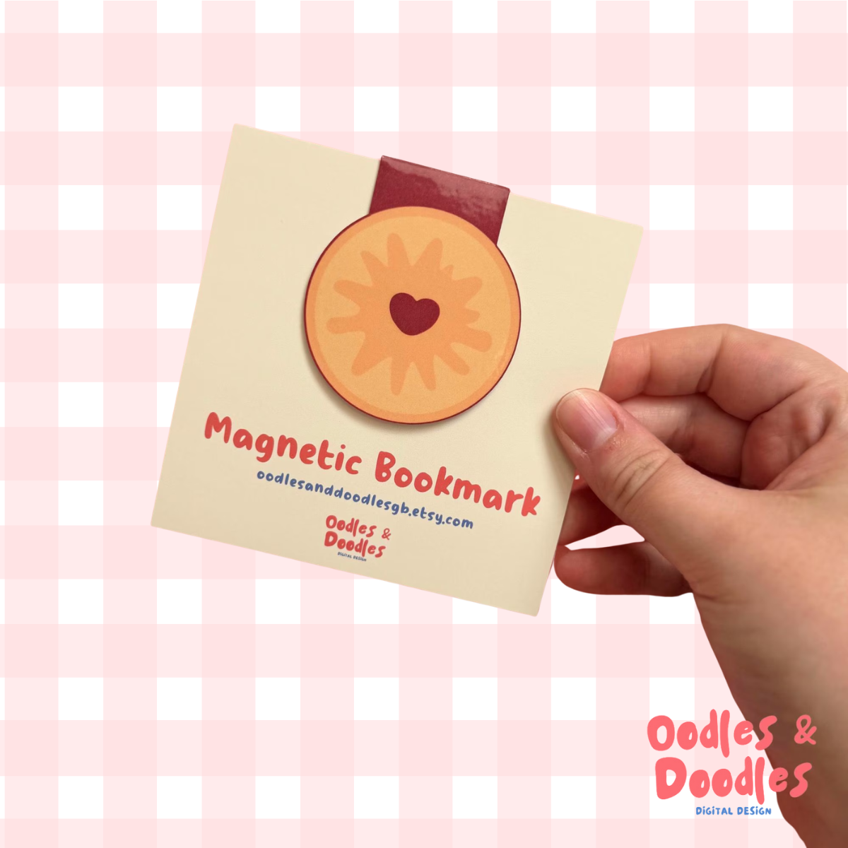 Jammie Dodger Biscuit Magnetic Bookmark: Bookworm Gift