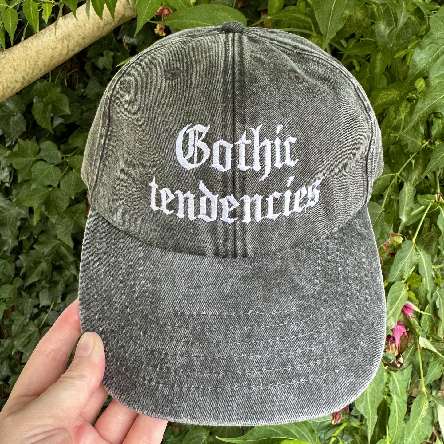 Gothic Tendencies Embroidered Hat – Vintage Black Cap