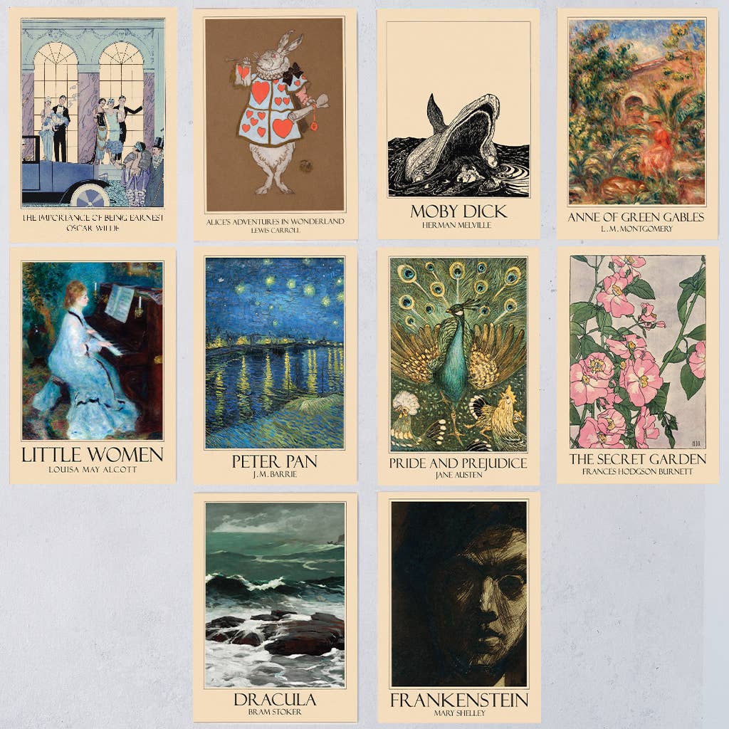 Book Cover Literary Art Postcard Set