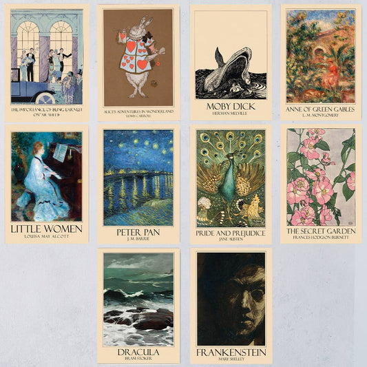 Book Cover Literary Art Postcard Set