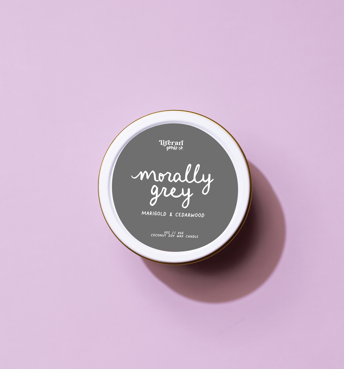 Morally Gray - 3 oz Candle Tin - Bookish Gift for Readers | Literari