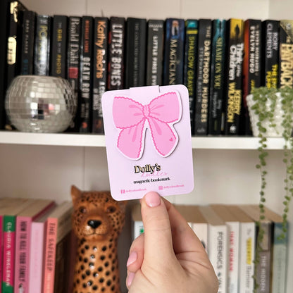 Pink Bow Magnetic Bookmark Reading Gift Bookworm