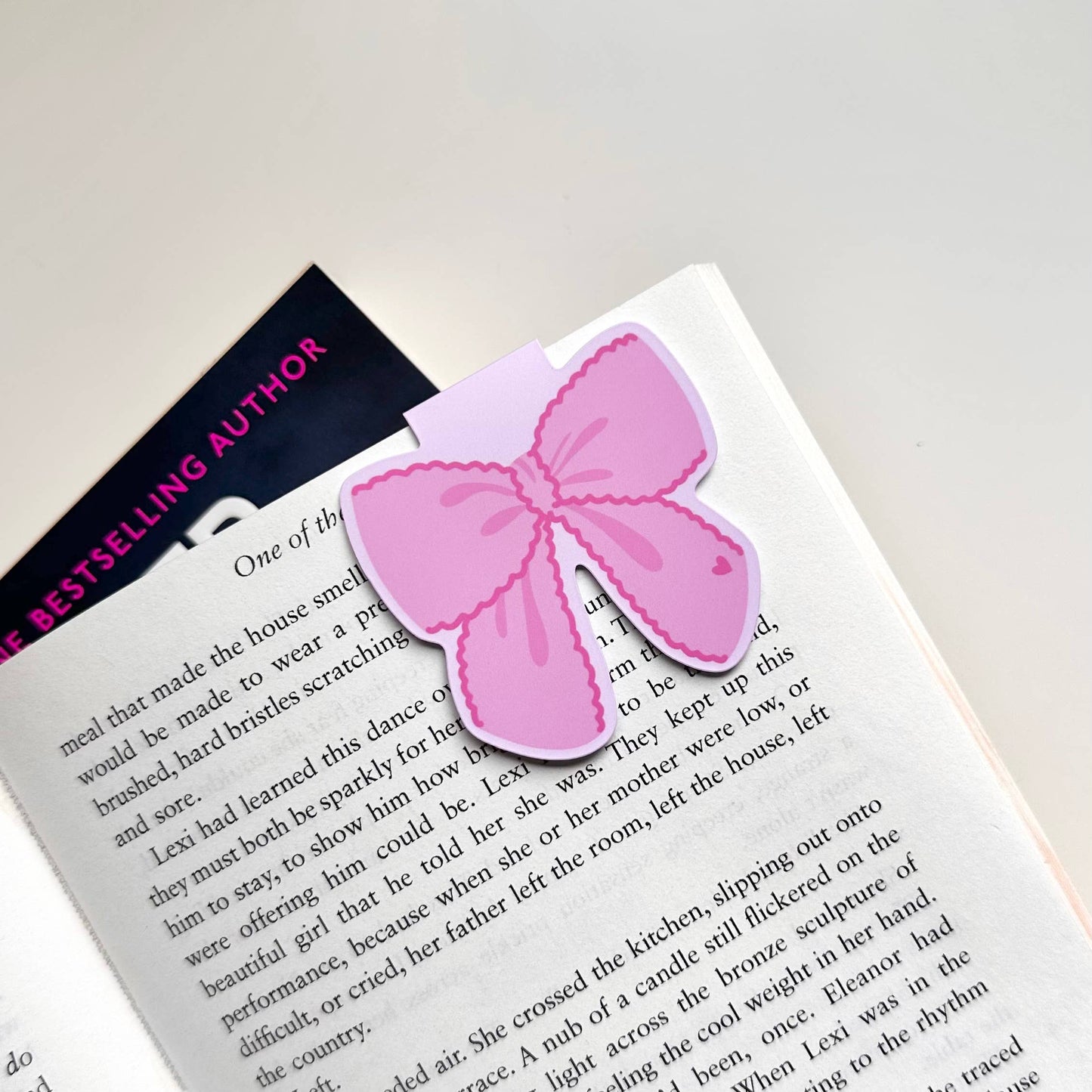 Pink Bow Magnetic Bookmark Reading Gift Bookworm
