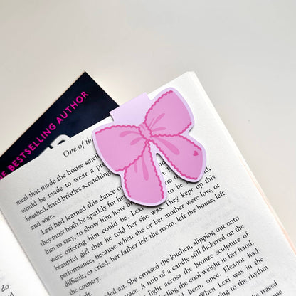 Pink Bow Magnetic Bookmark Reading Gift Bookworm