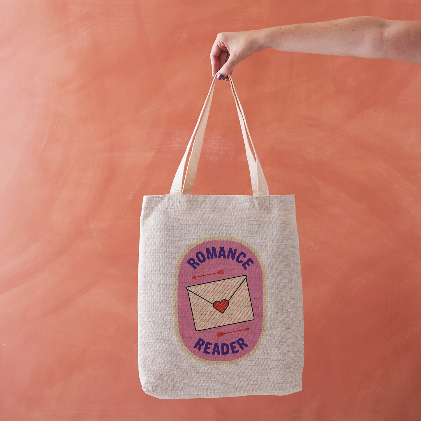 Romance Reader Tote Bag – Bookish Merit Badge Style