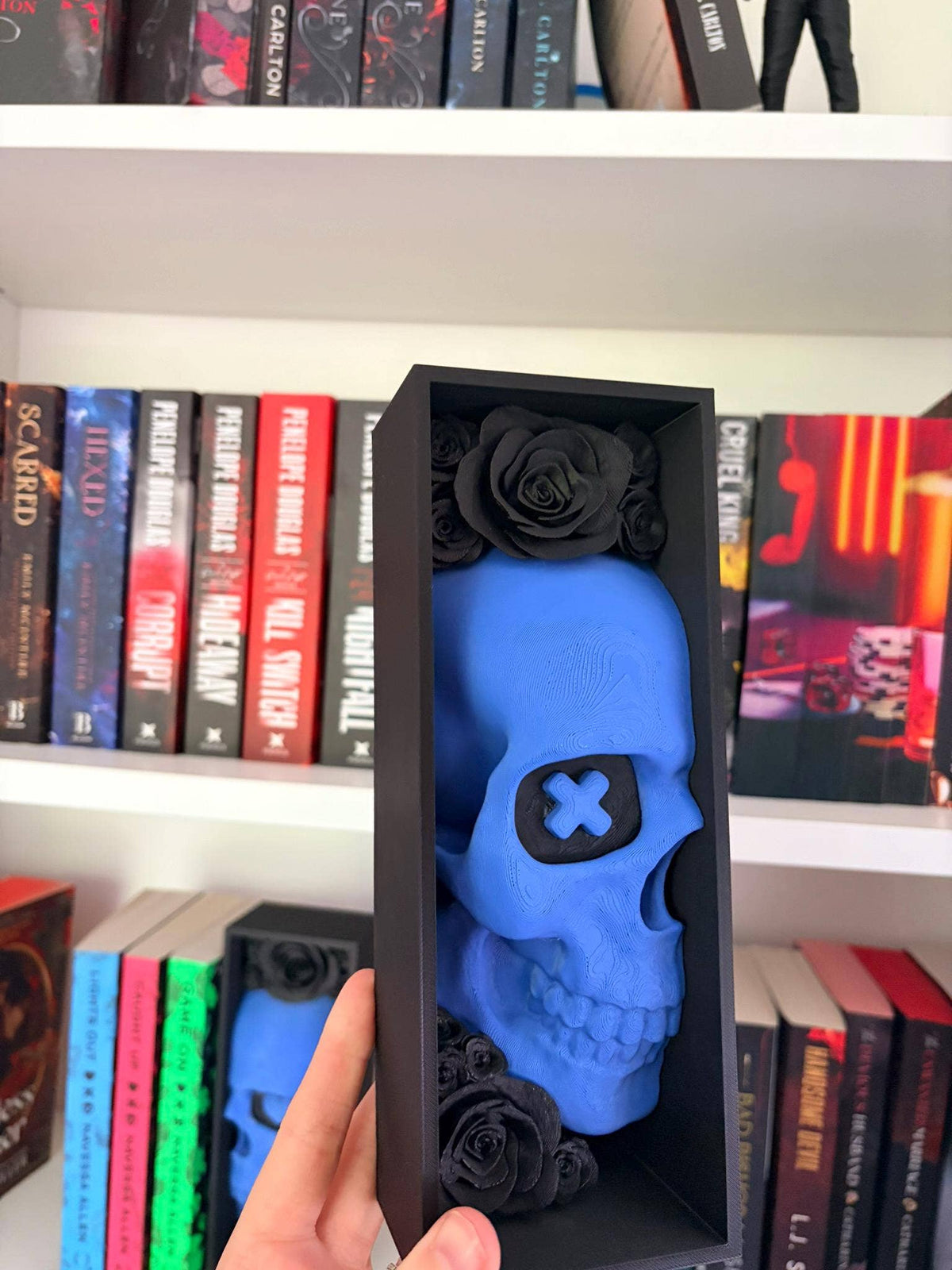 Dark Romance Skull Book Nook Gothic Bookend Decor