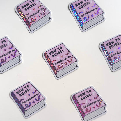 Holographic Sticker | Bookworm Guide Reading Book Kindle