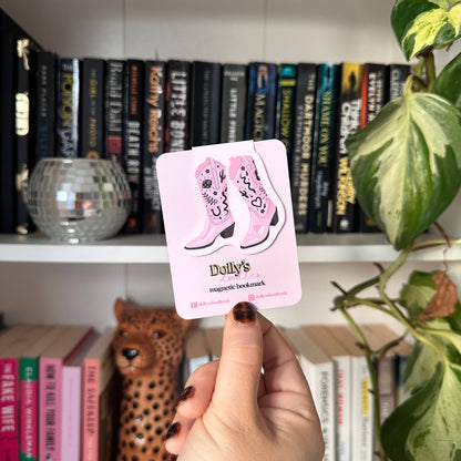 Pink Cowboy Boots Magnetic Bookmark Reading Gift Bookworm