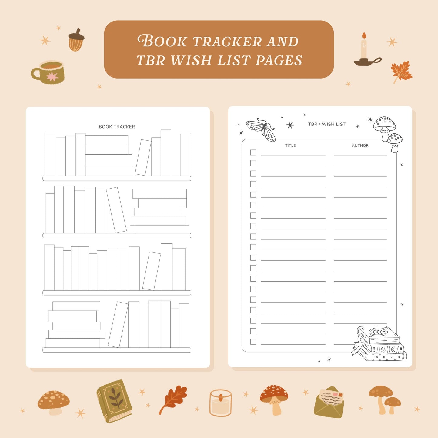 Cosy Season Reading Journal – 50 Book Review Notebook