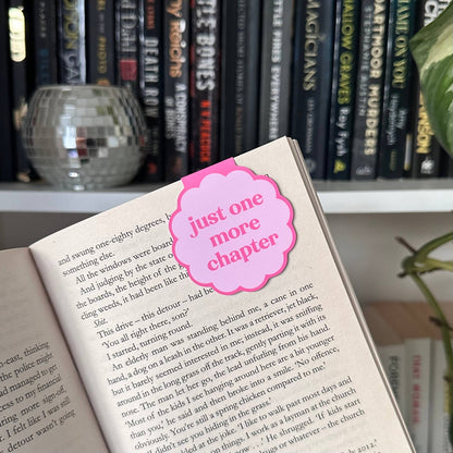 Just One More Chapter Pink Magnetic Bookmark Reading