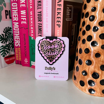 Leopard Book Club Heart Magnetic Bookmark Reading Gift