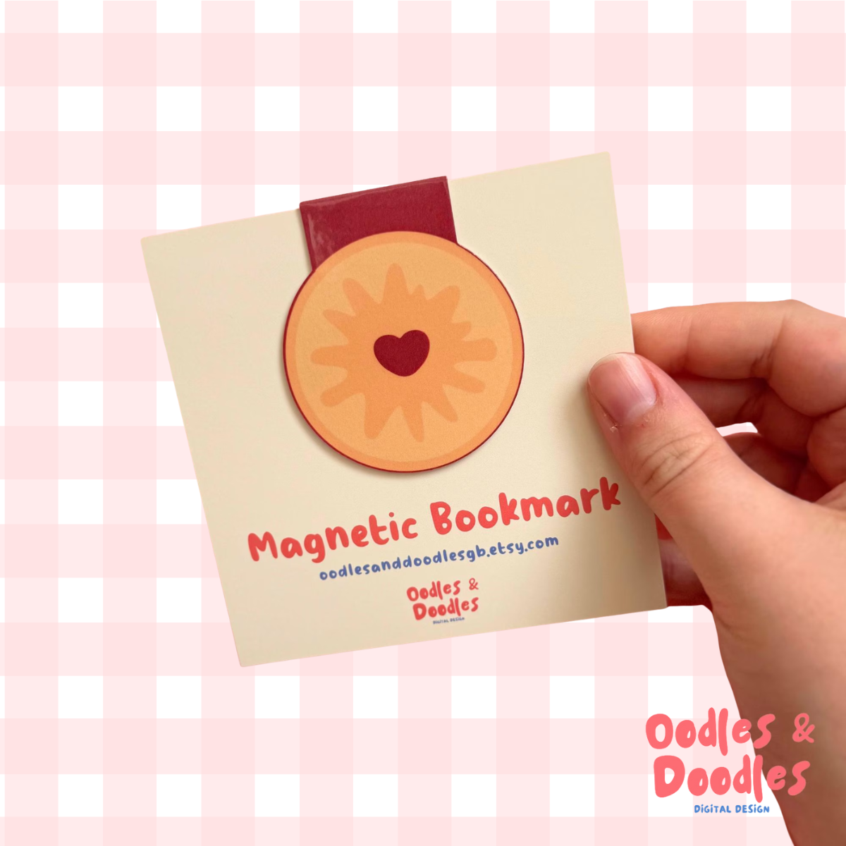 Jammie Dodger Biscuit Magnetic Bookmark: Bookworm Gift
