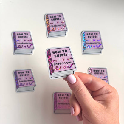 Holographic Sticker | Bookworm Guide Reading Book Kindle