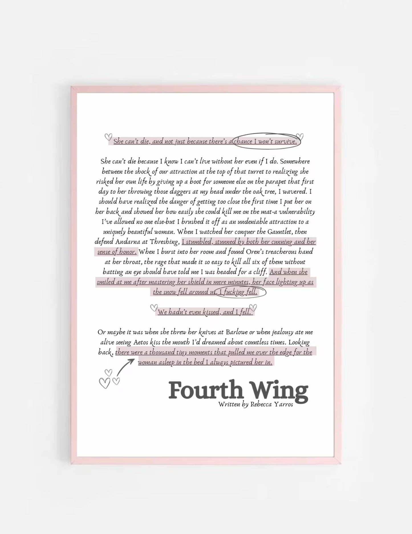 The Slightly Unhinged Book Club Merch - A5 Fourth Wing Series Prints
