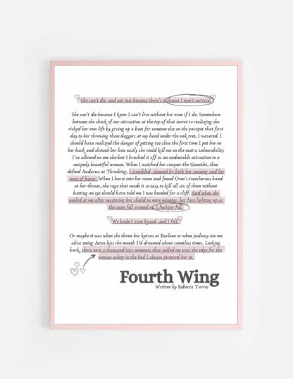 The Slightly Unhinged Book Club Merch - A5 Fourth Wing Series Prints