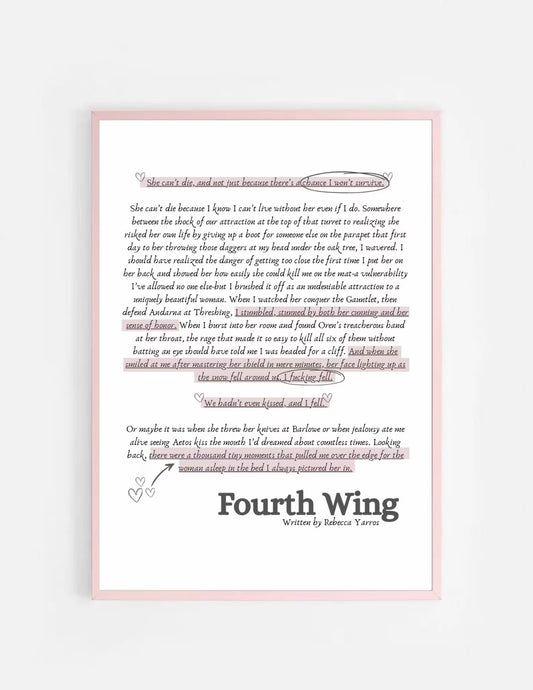 The Slightly Unhinged Book Club Merch - A5 Fourth Wing Series Prints